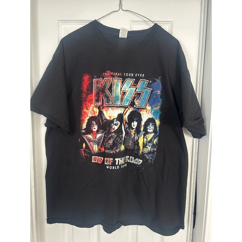KISS The Final‎ Tour Ever End of the Road World Tour Black T Shirt Size XL